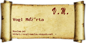 Vogl Márta névjegykártya